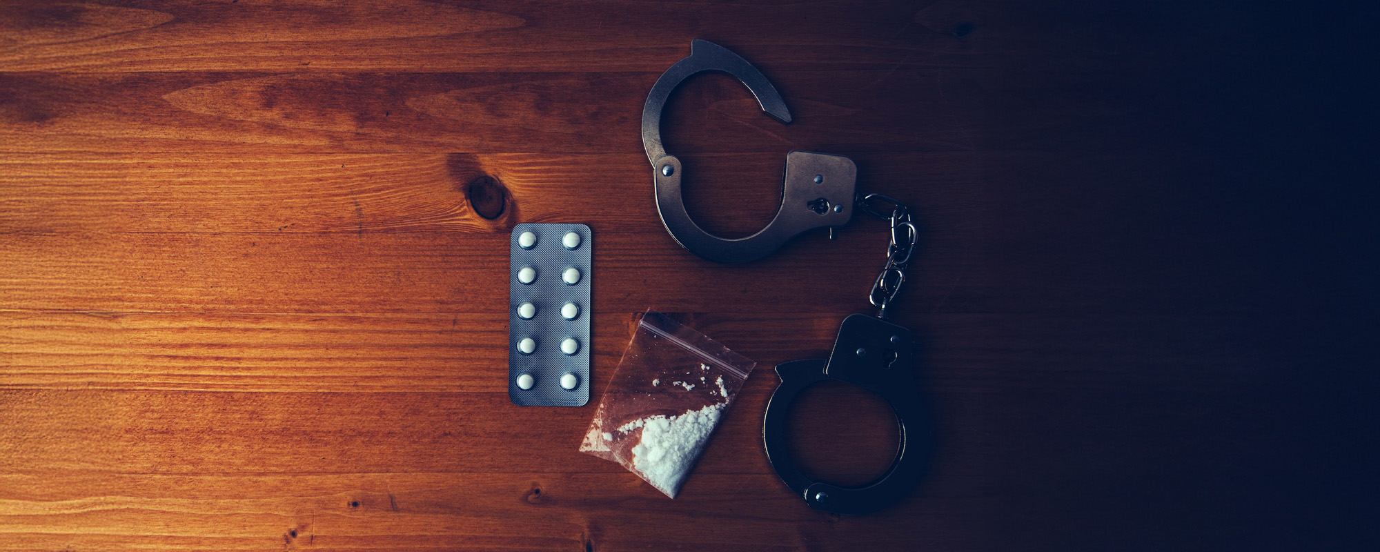 Drug related police arrest concept